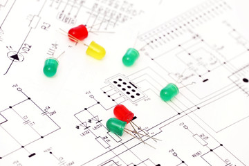 Light diodes. Electric components.