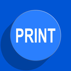 print blue web flat icon