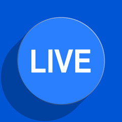 live blue web flat icon