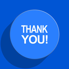 thank you blue web flat icon