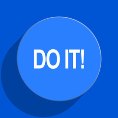 do it blue web flat icon