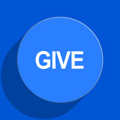 give blue web flat icon