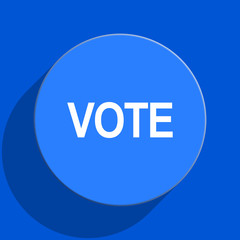 vote blue web flat icon