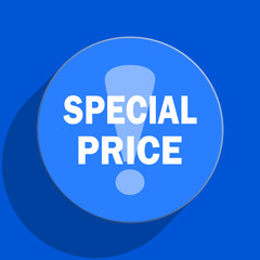 special price blue web flat icon
