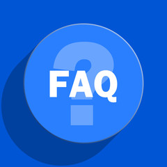 faq blue web flat icon