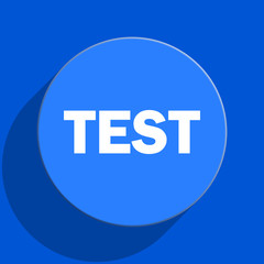 test blue web flat icon