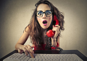 shocked on the phone