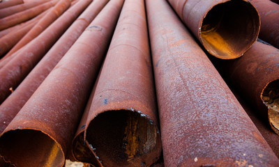 Metal pipes stack