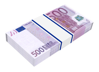 Euro money isolated on white background.