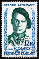Postage stamp France 1958 Fred Scamaroni, Hero