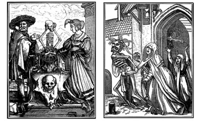Danse Macabre - Totentanz - 15th-16th century - obrazy, fototapety, plakaty