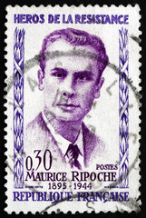 Postage stamp France 1960 Maurice Ripoche, Hero