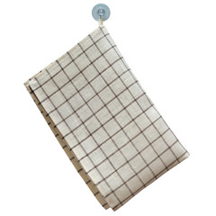 Towel weighing on the hook isolated on white background