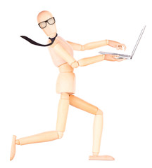businessman showing laptop