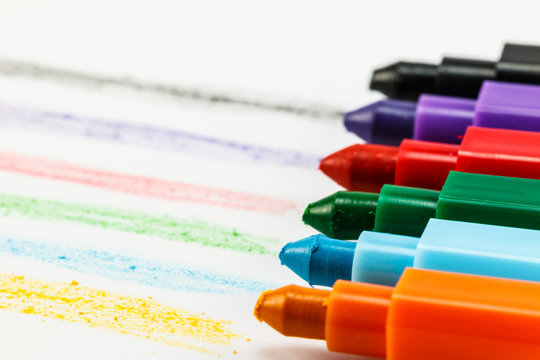 painting colourful of crayons