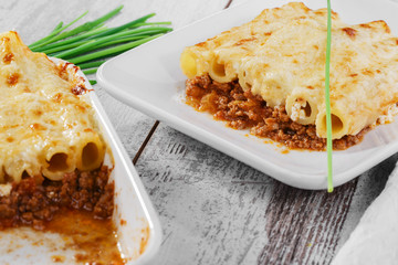 pasta casserole cheese minced meat