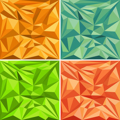 set of polygonal vector pattern backgrounds in various colors