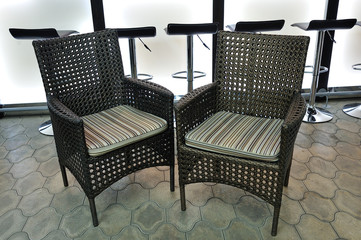 wicker chairs for cafes, bars, restaurants