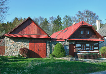 Fototapeta na wymiar Classic czech wooden house