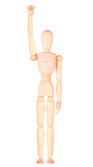 wooden Dummy raising his fist