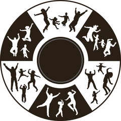 Abstract concept background with Family silhouettes.