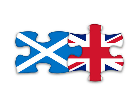 SCOTTISH and UK FLAGS Jigsaw Pieces (european union politics)