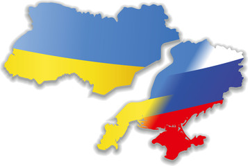 Landkarte Ukraine geteilt