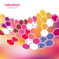 Abstract pink-yellow medical laboratory background.