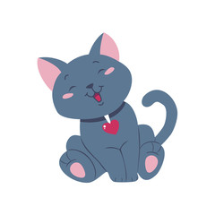 Funny cartoon cat  Vector illustration