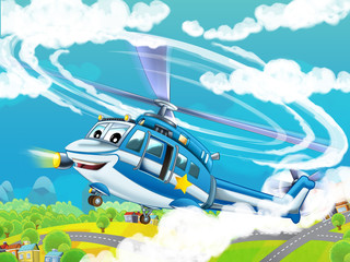 Cartoon helicopter - illustration for the children