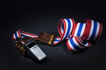 whistles with Thailand national flag lanyard