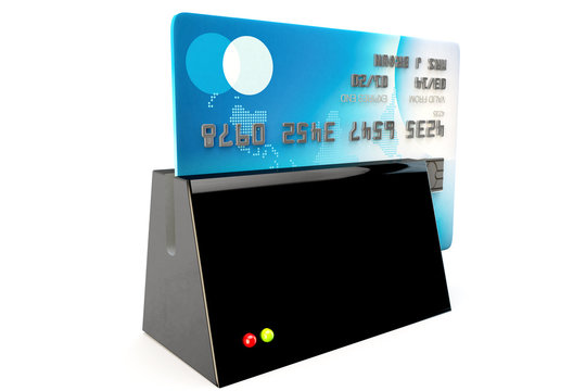 Credit Card Reader, Card Being Security Swiped