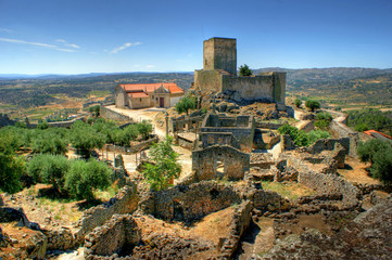 Fototapeta na wymiar Ruins of Marialva historical village in Meda, Portugal