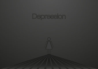 Dark background with depression symbolic