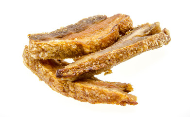 carameled pork isolated on white background