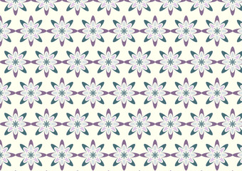 Abstract Purple Bloom Pattern in Boomerang Shape on Pastel Color