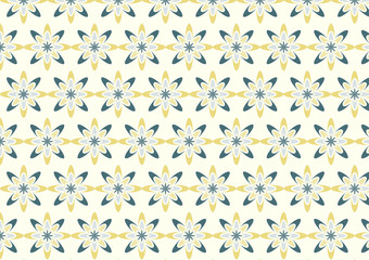 Abstract Yellow Bloom Pattern in Boomerang Shape on Pastel Color