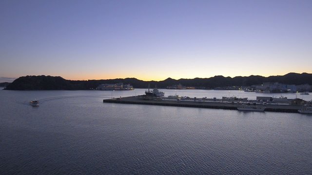Sunset landscape in Katsuura Port,Mie,Japan