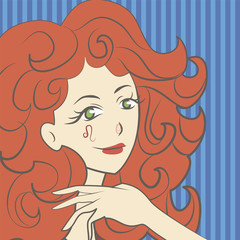 red-haired girl with Leo