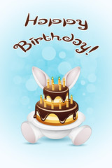 Happy Birthday Card with Cake