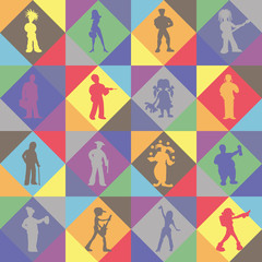 Vector seamless background. People.