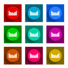 sound flat icon vector set