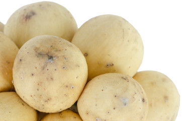 Lansium domesticum on white background
