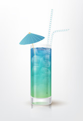 Illustration of the Blue Long Island cocktail