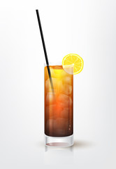 Realistic illustration of the Long Island cocktail