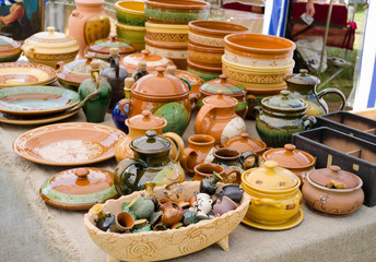 handmade ceramic clay ware souvenirs street market