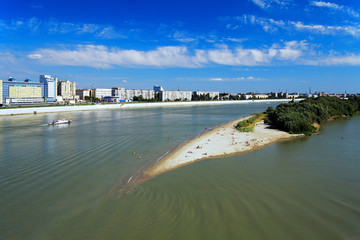 Irtysh river in Omsk, Russia