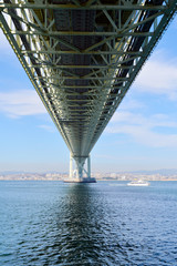 Bottom view of akashi Kaikyo bridge -1