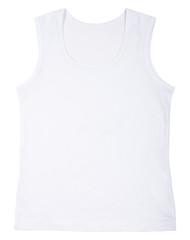 Sleeveless unisex shirt isolated on white