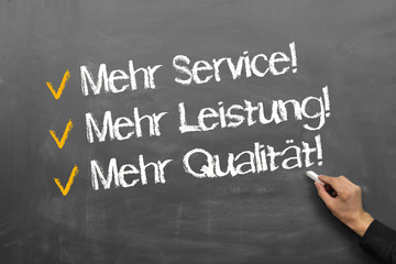 service, leistung, qualität